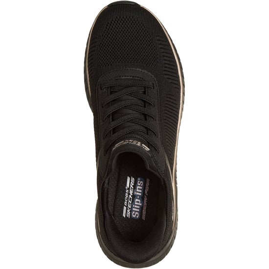 Skechers BOBS Sport Squad Chaos Textil Damen Schwarz/Roségold Turnschuhe - Image 3