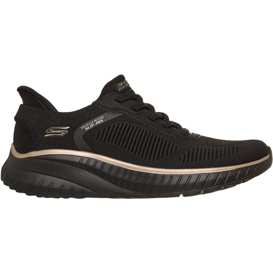 Skechers BOBS Sport Squad Chaos Textil Damen Schwarz/Roségold Turnschuhe - Image 5