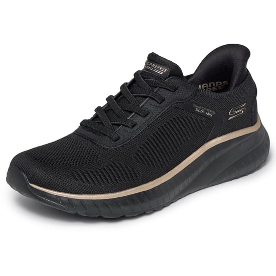 Skechers BOBS Sport Squad Chaos Textil Damen Schwarz/Roségold Turnschuhe - Image 6