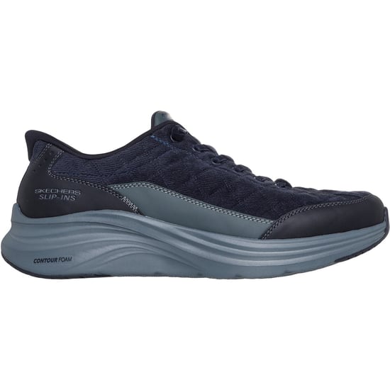 Skechers Contour Foam Cordelux Textil Herren Navy Cozycord/Pu Sneaker - Image 4