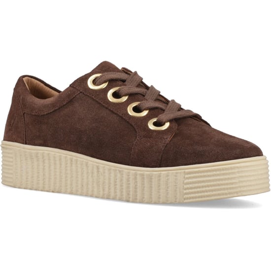 Hush Puppies Tamsin Wildleder Damen Schokoladenfarbene Slim Fit Sneakers - Image 1