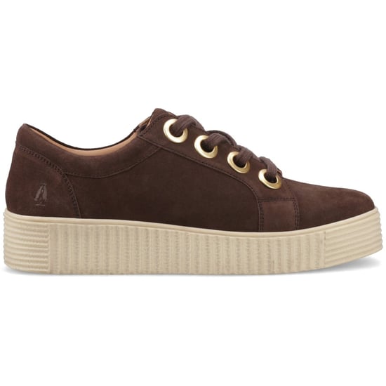 Hush Puppies Tamsin Wildleder Damen Schokoladenfarbene Slim Fit Sneakers - Image 3
