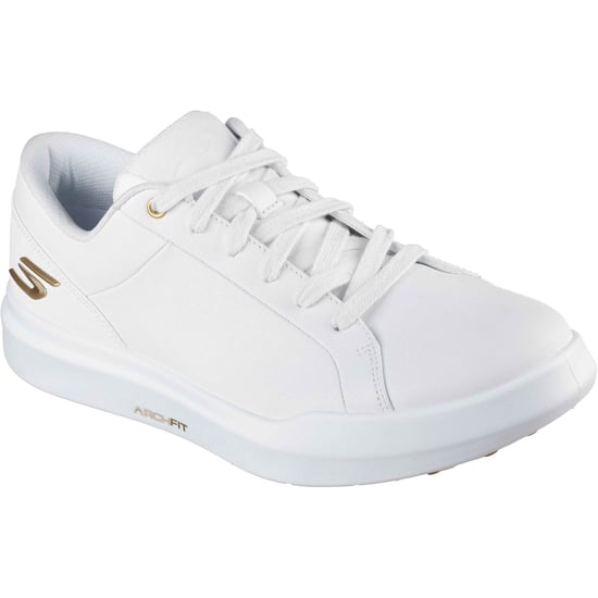 Skechers GO GOLF Drive 12 Leder Damen Golf Schuhe Weiß/Gold - Image 1