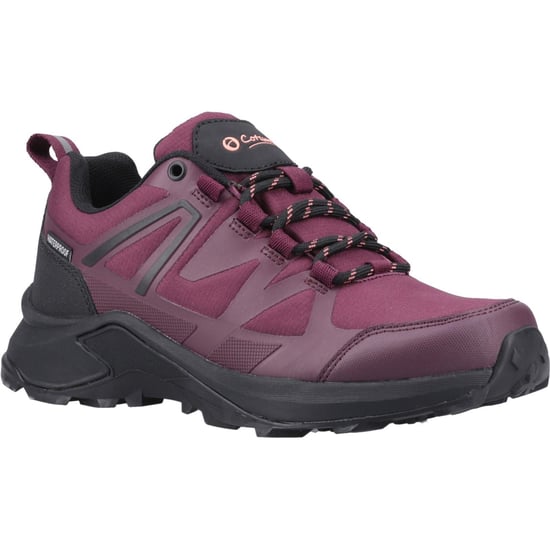 Cotswold Horton Niedrige Textil Damen Wanderschuhe Burgunderrot - Image 1