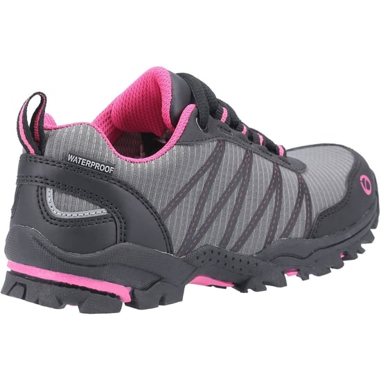 Cotswold Littledean Nylon Mädchen Wanderschuhe in Pink/Grau - Image 2