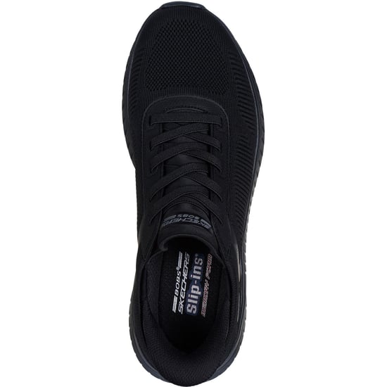 Skechers BOBS Sport Squad Chaos Solid Step Herren Schwarz / Schwarze Sohle Sneakers - Image 3