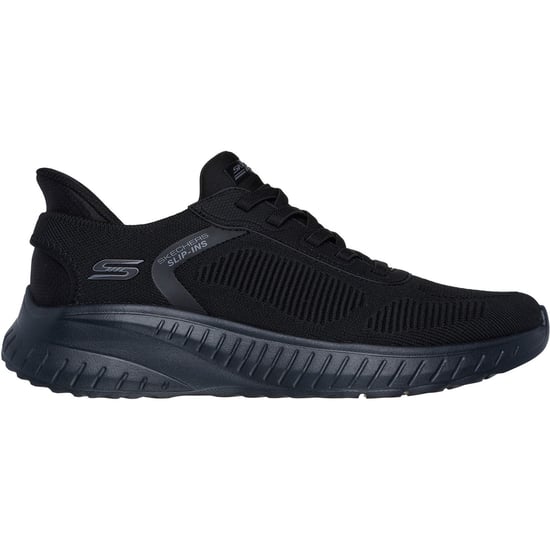 Skechers BOBS Sport Squad Chaos Solid Step Herren Schwarz / Schwarze Sohle Sneakers - Image 4