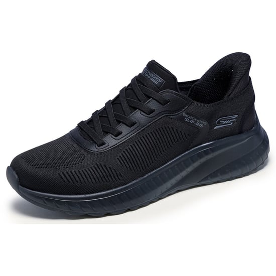 Skechers BOBS Sport Squad Chaos Solid Step Herren Schwarz / Schwarze Sohle Sneakers - Image 5