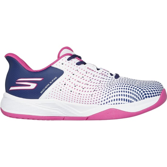 Skechers Slip-ins Relaxed Fit Viper Court Reload Damen Weiß/Navy/Rosa Sneakers - Image 5