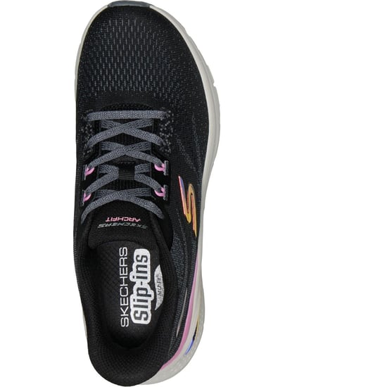 Skechers Arch Fit 3.0 Textil Damen Schuhe Schwarz Mesh/Multi Trim - Image 3