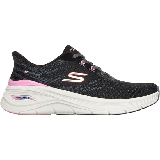 Skechers Arch Fit 3.0 Textil Damen Schuhe Schwarz Mesh/Multi Trim - Image 4
