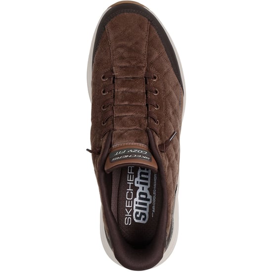 Skechers Contour Foam Cordelux Textile Men's Brown Cozycord/Pu Trainers - Image 3