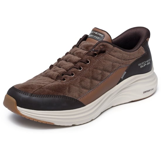 Skechers Contour Foam Cordelux Textile Men's Brown Cozycord/Pu Trainers - Image 5