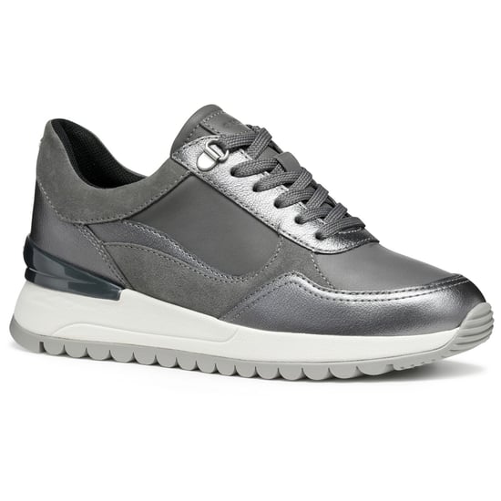 Geox D Desya A Leder Damen Sneaker Dunkelgrau/Gun - Image 1