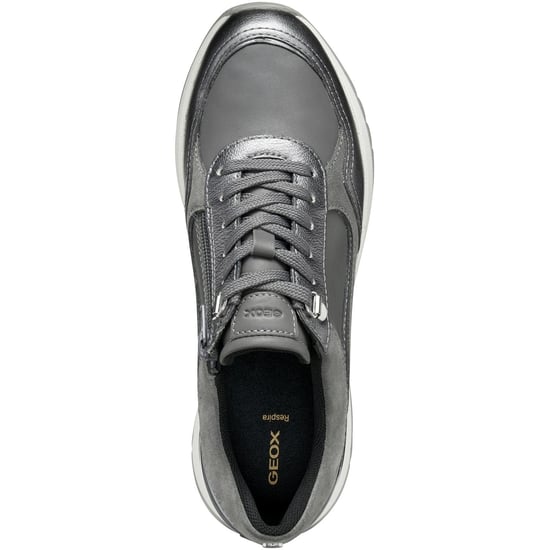 Geox D Desya A Leder Damen Sneaker Dunkelgrau/Gun - Image 4