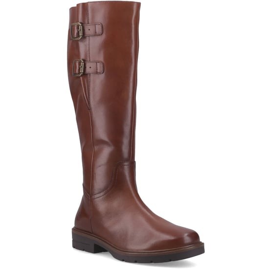 Hush Puppies Tallulah Leder Damen Stiefel in Tan - Image 1