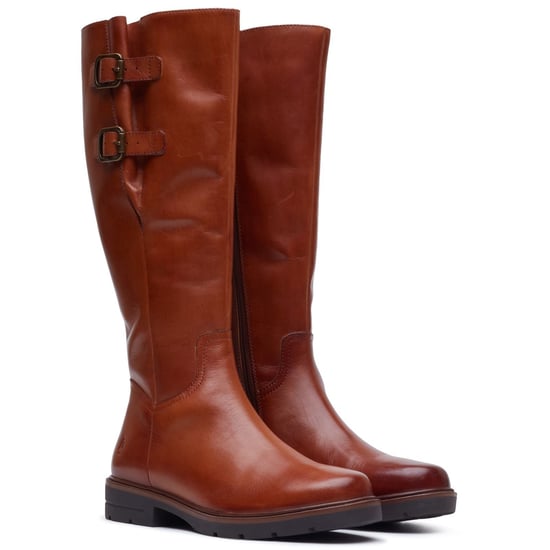 Hush Puppies Tallulah Leder Damen Stiefel in Tan - Image 3