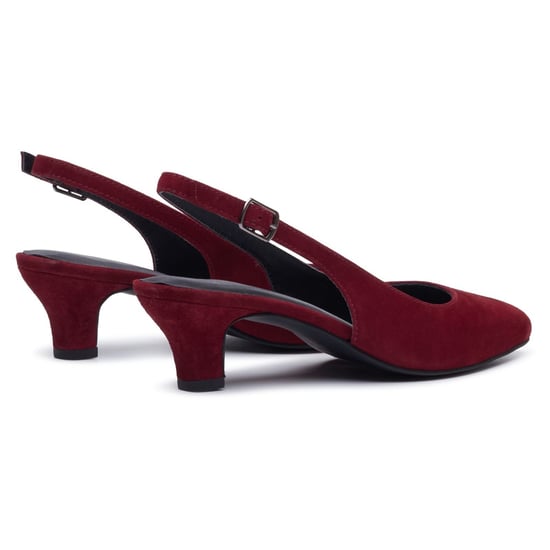 Hush Puppies Nahla Schnalle Kitten Heel Damen Bordeaux Spitz Slingback Schuhe - Image 2