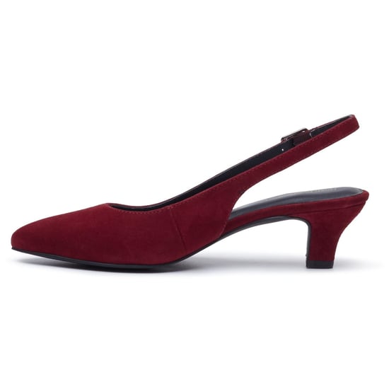 Hush Puppies Nahla Schnalle Kitten Heel Damen Bordeaux Spitz Slingback Schuhe - Image 6