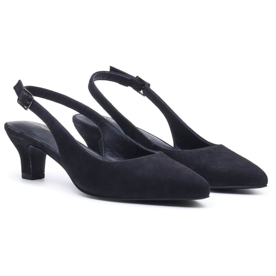 Hush Puppies Nahla Schnalle Kitten Heel Damen Schwarze Spitz Slingback Schuhe - Image 3