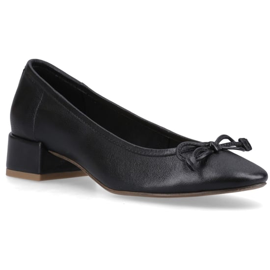 Hush Puppies Silvia Niedrigabsatz Leder Damen Schwarz Runde Pantolette - Image 1