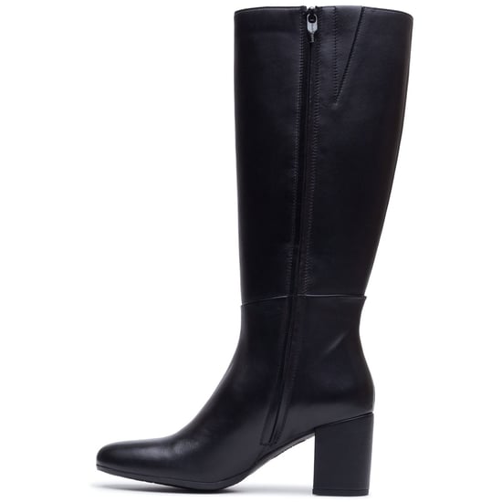Hush Puppies Oprah Lange Leder Damentstiefel mit Absatz in Schwarz kniehoch - Image 5