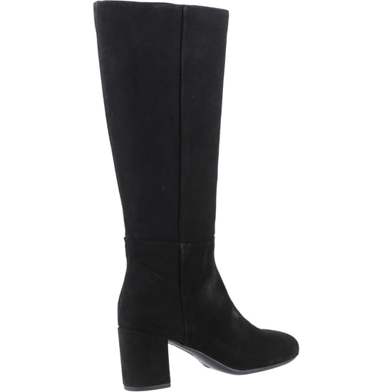 Hush Puppies Oprah Wildleder Lange Leder Damen Schwarz Absatz Kniehohe Stiefel - Image 2