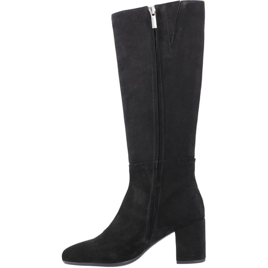 Hush Puppies Oprah Wildleder Lange Leder Damen Schwarz Absatz Kniehohe Stiefel - Image 4