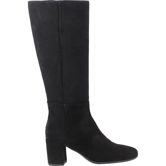 Hush Puppies Oprah Wildleder Lange Leder Damen Schwarz Absatz Kniehohe Stiefel - Image 5
