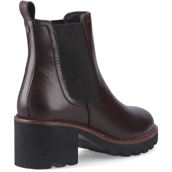 Hush Puppies Gaia Leder Damen Schokoladenfarbene Absatz Chelsea Stiefel - Image 2
