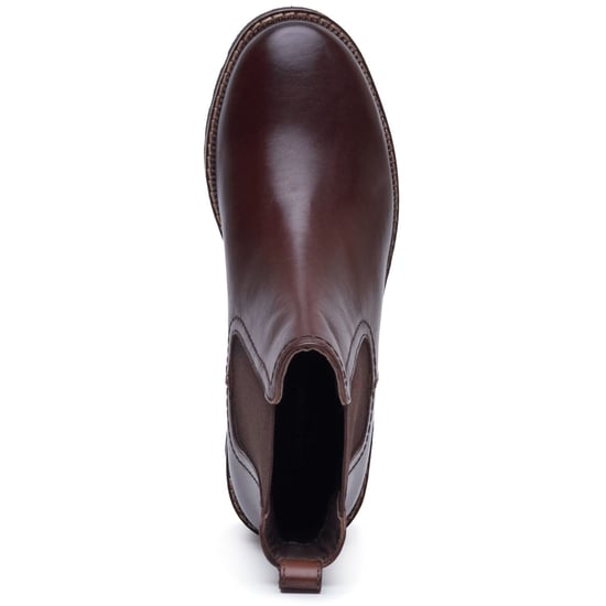 Hush Puppies Gaia Leder Damen Schokoladenfarbene Absatz Chelsea Stiefel - Image 5