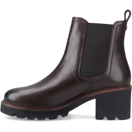 Hush Puppies Gaia Leder Damen Schokoladenfarbene Absatz Chelsea Stiefel - Image 6
