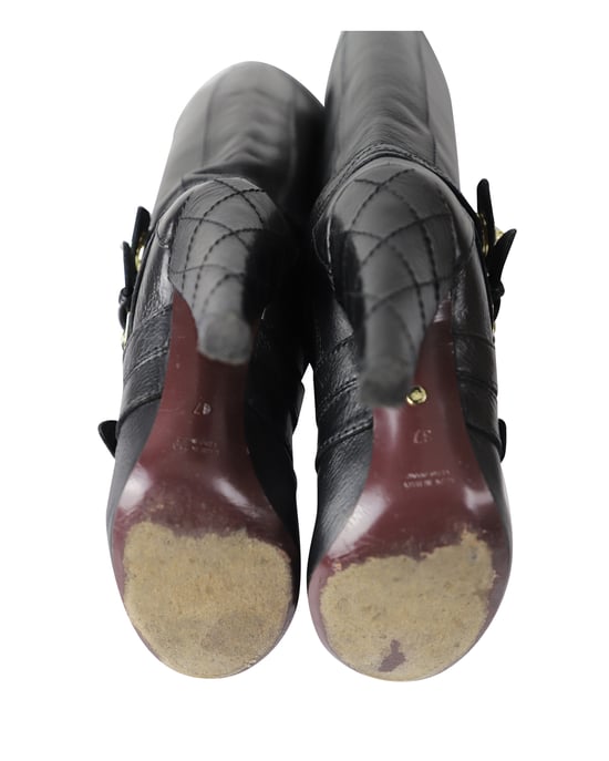 Mulberry Postman's Lock Kniehohe Stiefel aus schwarzem Leder - Image 5