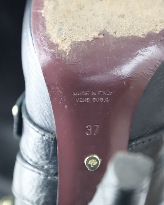 Mulberry Postman's Lock Kniehohe Stiefel aus schwarzem Leder - Image 6