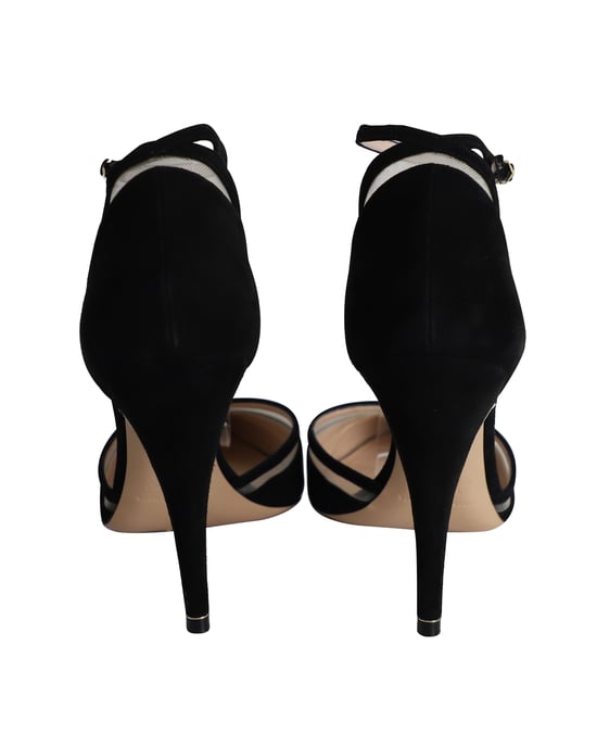 Nicholas Kirkwood Perlenverzierte Ankle Strap Pumps aus schwarzem Wildleder - Image 4