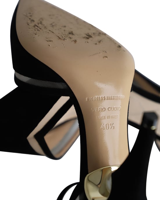 Nicholas Kirkwood Perlenverzierte Ankle Strap Pumps aus schwarzem Wildleder - Image 6