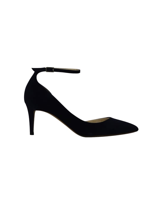 Jimmy Choo Pumps mit mittelhohem Absatz und spitzer Zehenpartie aus marineblauem Wildleder - Image 1