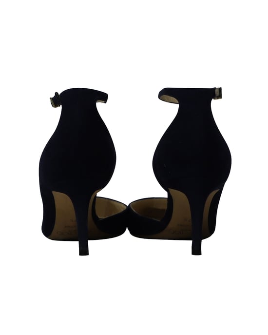 Jimmy Choo Pumps mit mittelhohem Absatz und spitzer Zehenpartie aus marineblauem Wildleder - Image 4