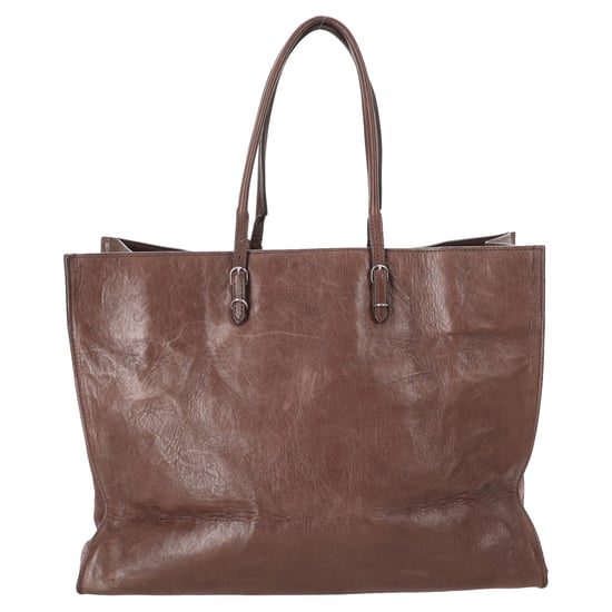 Balenciaga Castagna Papier A4 Tote Bag aus braunem Kalbsleder - Image 3