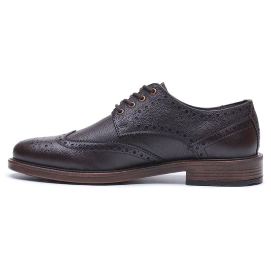 Hush Puppies Isaac Leather Men's BROWN Brogues Shoes - Image 6