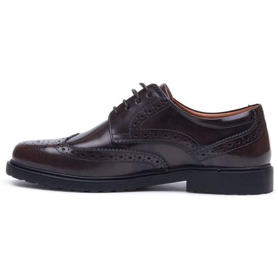 Hush Puppies Verity Hi-Shine Leder Damen Schokoladen Brogues Schuhe - Image 6