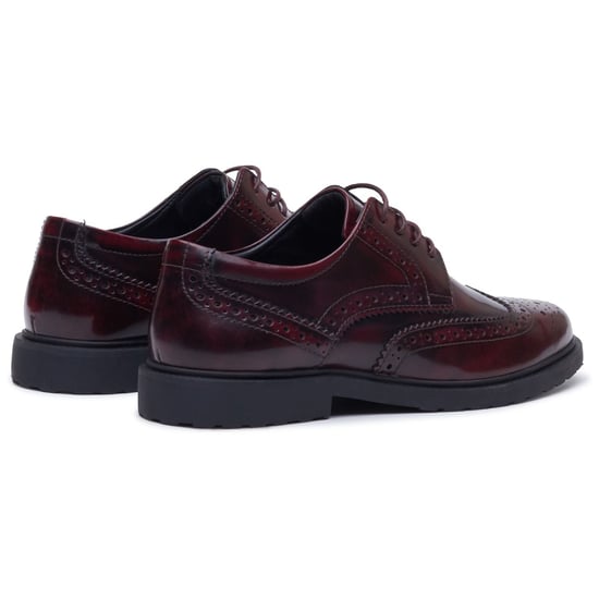 Hush Puppies Verity Hi-Shine Leder Damen Brogues Schuhe in Pflaume - Image 2