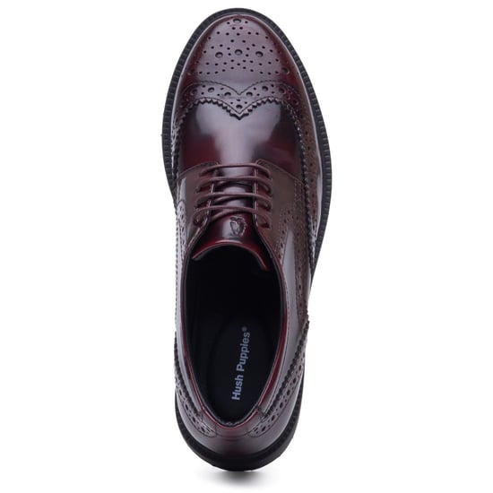 Hush Puppies Verity Hi-Shine Leder Damen Brogues Schuhe in Pflaume - Image 5