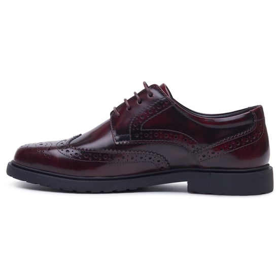 Hush Puppies Verity Hi-Shine Leder Damen Brogues Schuhe in Pflaume - Image 6