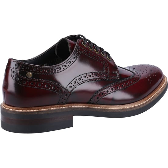 Base London Woburn Excel Leder Herren Bordo Brogues Schuhe - Image 2