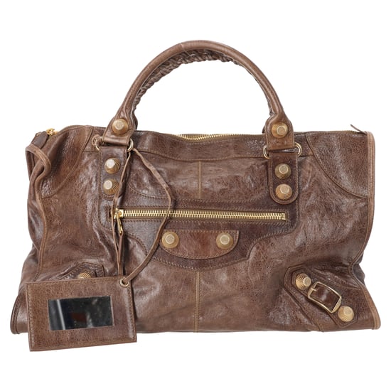 Balenciaga Chevre Giant Gold Motorcycle City Bag aus braunem Leder - Image 1