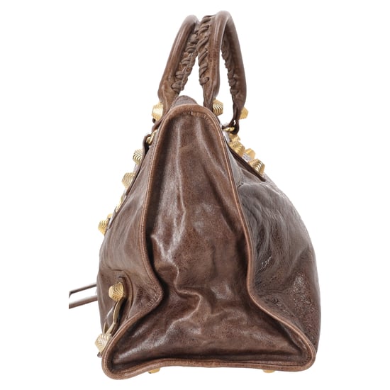 Balenciaga Chevre Giant Gold Motorcycle City Bag aus braunem Leder - Image 2