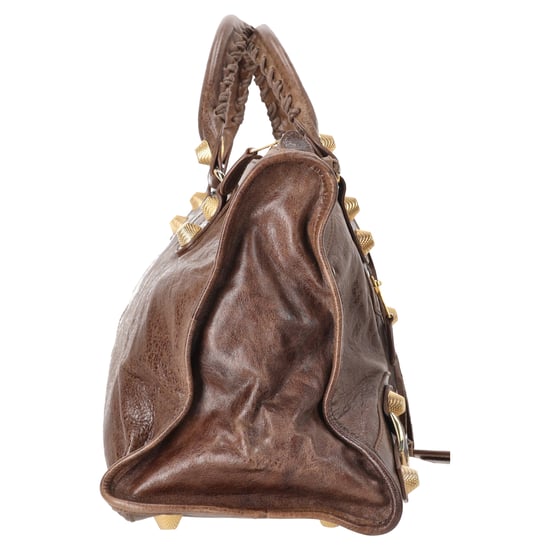 Balenciaga Chevre Giant Gold Motorcycle City Bag aus braunem Leder - Image 4