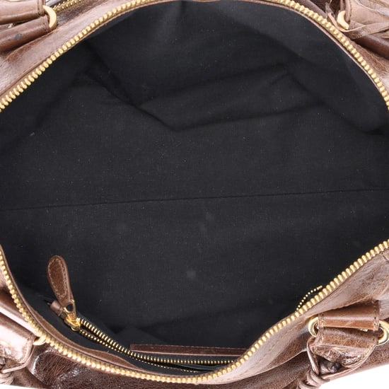 Balenciaga Chevre Giant Gold Motorcycle City Bag aus braunem Leder - Image 6