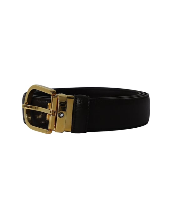 Montblanc Gürtel aus braunem Leder mit Logo-Gravur auf der Schnalle - Image 1